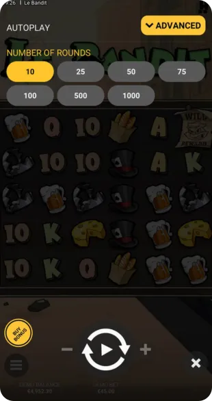Le Bandit Slot Gewinnbildschirm