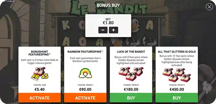 Le Bandit Bonus Buy aktivieren